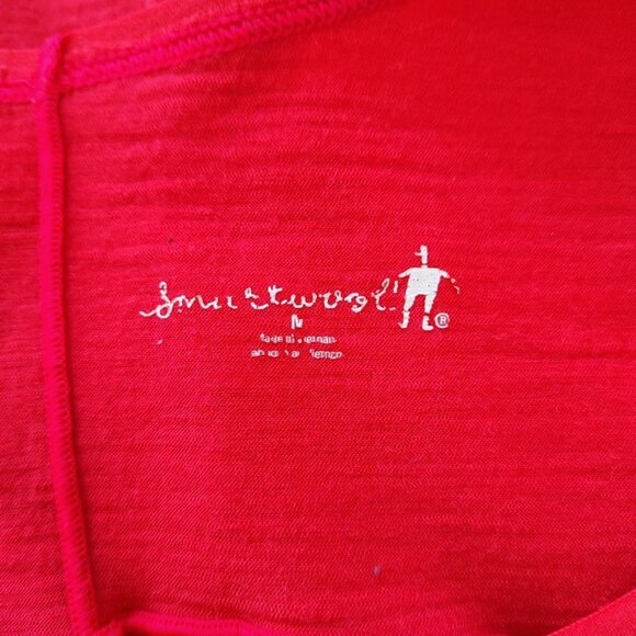 SmartWool Womens Coral Pink 100% Merino Wool Short Sleeve Top Medium AS IS - Picture 9 of 10